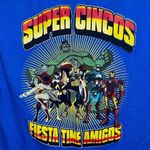 Gildan RARE Crop SUPER CINCOS PLAZA AZTECA Mexican Restaurant Tshirt Blue Small Photo 1