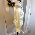 Theory  Pearlized Gold Cinch-Waist Zip Cropped Jacket Hidden Hood Sz S🧡 Photo 5