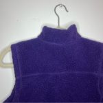 L.L.Bean  Purple Sherpa Vest Embroidered Trim Photo 4