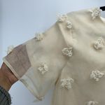 Polagram  Chic lined cropped Pom Pom top cream sz S cute girly dainty Photo 1