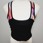 Riva USA black cropped racerback compression tank size large/xl Photo 0