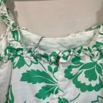 Draper James RSVP Ruffle Neck Midi Dress Green Floral Linen Blend NWT Sz 10 Photo 4