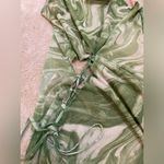 Naked Wardrobe  NWT lime green white swirl cutout mini dress women’s size XL Photo 3