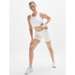 Athleta  M Flex Spacer Tipped Sports Bra Bright White Aqua Blue Medium Cup A-C Photo 2