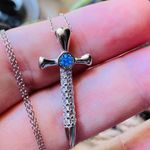 Cross 18k Gold Sterling Silver Necklace Photo 3