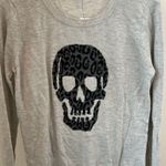 Saks 5th Avenue Saks Fifth Avenue Lightweight Crewneck Skull Sweater Heather Grey SZ Large Photo 9