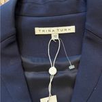 Trina Turk  Navy Sleeveless Zip Front Jumpsuit 12 NWT Notched Collar Ponte Knit Photo 5