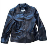 Valerie Steves New Zealand Lambskin Leather Jacket Buttoned Black Size ‎ M Size M Photo 0