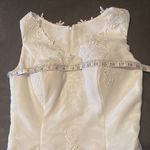 Women’s White Chiffon Formal Dress Floral Lace Detail & Matching Jacket Size 14 Photo 11