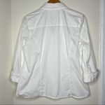 appleseed's White Zip Up Cotton Blouse Top WMS Size 18 cuffed sleeve 3/4 length Photo 2