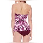 Liz Claiborne  Pattern Bandeau Swimsuit Tankini Top New Amethyst Plum Purple Y2K Photo 2