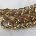 Jennifer Lopez  chunky gold tone chain velvet ribbon necklace 20" Photo 3