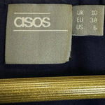 ASOS  Mini Wrap Velvet Dress Blue US 6 Floral 3D Embellishments Baby Doll Dainty Photo 6