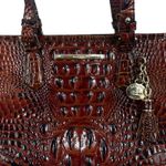 Brahmin Mini Asher Tote Satchel Bag Pecan Melbourne Brown Croc Embossed Photo 6