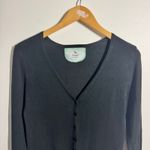 Papaya  Minimal Modest 90s Cardigan Sweater Women L Black Preppy Casual Cotton Photo 2