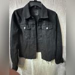 BLANK NYC - cropped black denim jacket with raw hem detail. Size small. NWOT! Photo 6