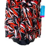 Tropical Escape  Womens Plus Triple Tiered Orange Miami Palm Swimsuit Photo 3