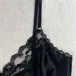 Maidenform Vtg 34 US S Babydoll Black Top Satin Lace Fairycore Coquette Festival Photo 3