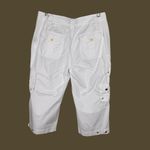 Ralph Lauren LAUREN Women’s Cargo Cotton Cropped Pants White Wide-Leg Size 12 Photo 1