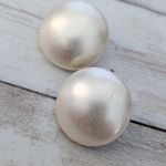 Vintage Clip On Earrings 1 & 1/8" Cream Photo 4