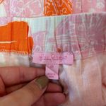 Lilly Pulitzer  Seeing Double Pink Orange‎ Linen Tiered Ruffle Skirt Size Medium Photo 5