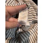 Everlane  XS Blue White Stripe Band Collar Button Front Cotton Blouse Shirt Photo 5