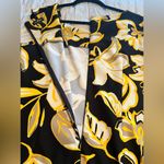 Phase 7 Seven sleeveless sheath dress size 10 Yellow Black floral midi EUC Photo 3