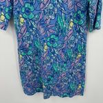 ESCAPE by Habitat Clothes Blue Floral Print V Neck Mini Tunic Dress Small Photo 2