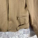 Metaphor Textured Tan Moto Biker Jacket Women's Zipper Neutral Size XL Photo 3