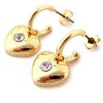 NWT  Heart Huggie Earrings - Gold Comes on Coach Earring Card Photo 5