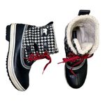 Sorel Tivoli Houndstooth Winter Boots Black White Red Lace Size 9 - Warm Cozy Photo 0