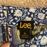 Lee Womens XL Tank Top Sleeveless Floral Blue Round Neck Photo 4