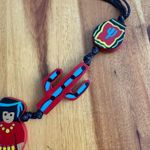 Wooden cactus coyote Native American Indians necklace Black Photo 1