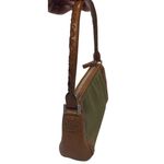 Michael Kors Leather Stitch Green Canvas Small Handbag Photo 4