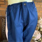 Nike  BLUE AND PINK PARTIAL ZIPPER LEG DRAWSTRING WAIST TRACK PANTS (M) Photo 7