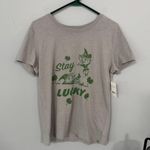 Lucky Brand NWT  Stay Lucky Leprechaun Short Sleeve Tee Shirt Women's Size Medium Photo 0