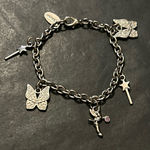 Disney - ‎ women’s vintage dainty silver chainlink charm bracelet one size Photo 0
