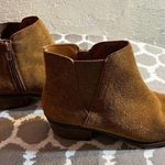 Kensie Brown Ankle Booties with Suede Finish and Side-Zip Closure Photo 0