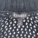 EXPRESS women S open front wide knit 3/4 sleeve cardigan sweater black Photo 4