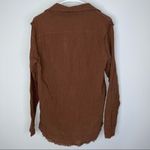 Olivaceous Brown Button Up Shirt Small NWT Raw Unfinished Hem Long Sleeve Photo 10