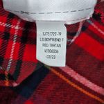 Old Navy Red Tartan Plaid Boyfriend Shirt S Button Up Long Sleeve Cotton Photo 5