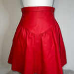 Women's COMINT Red Leather Mini Skirt S Photo 0
