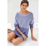 Anthropologie  Daily Practice Knit Tunic Dress Blue Stripe, Cotton, XL Photo 1