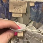 Anthropologie ✨ White Blue Lace Graphic Floral Print Sheer Silk Blouse✨ Photo 9