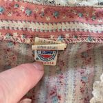 Vintage 70s Cottage Core Country Bicentennial Blouse Calico Lace S Pink Photo 8