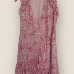 ALLSAINTS  Pink Floral Wrap Dress Size Small Ruffle Hem Photo 0