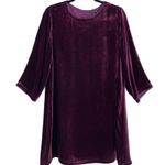 Eileen Fisher  Raisin Velvet 3/4 sleeve Tunic Top size Medium Photo 2