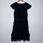 Foxiedox  Anthropologie Black Smocked Ruffle Tiered Mini Dress Size Small Photo 5