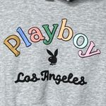 PacSun Playboy by Rainbow Hoodie Women M Gray Los Angeles Logo Fleece Streetwear Photo 3