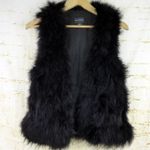 Club Monaco Vest Womens S Violet Feather Open Front Gilet Rock Punk Glam $198 Photo 4